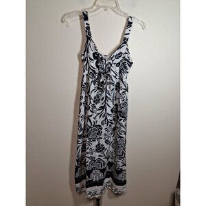 NWT Knox Rose Dress Boho Summer Business Casual Vacation Black White Size XS